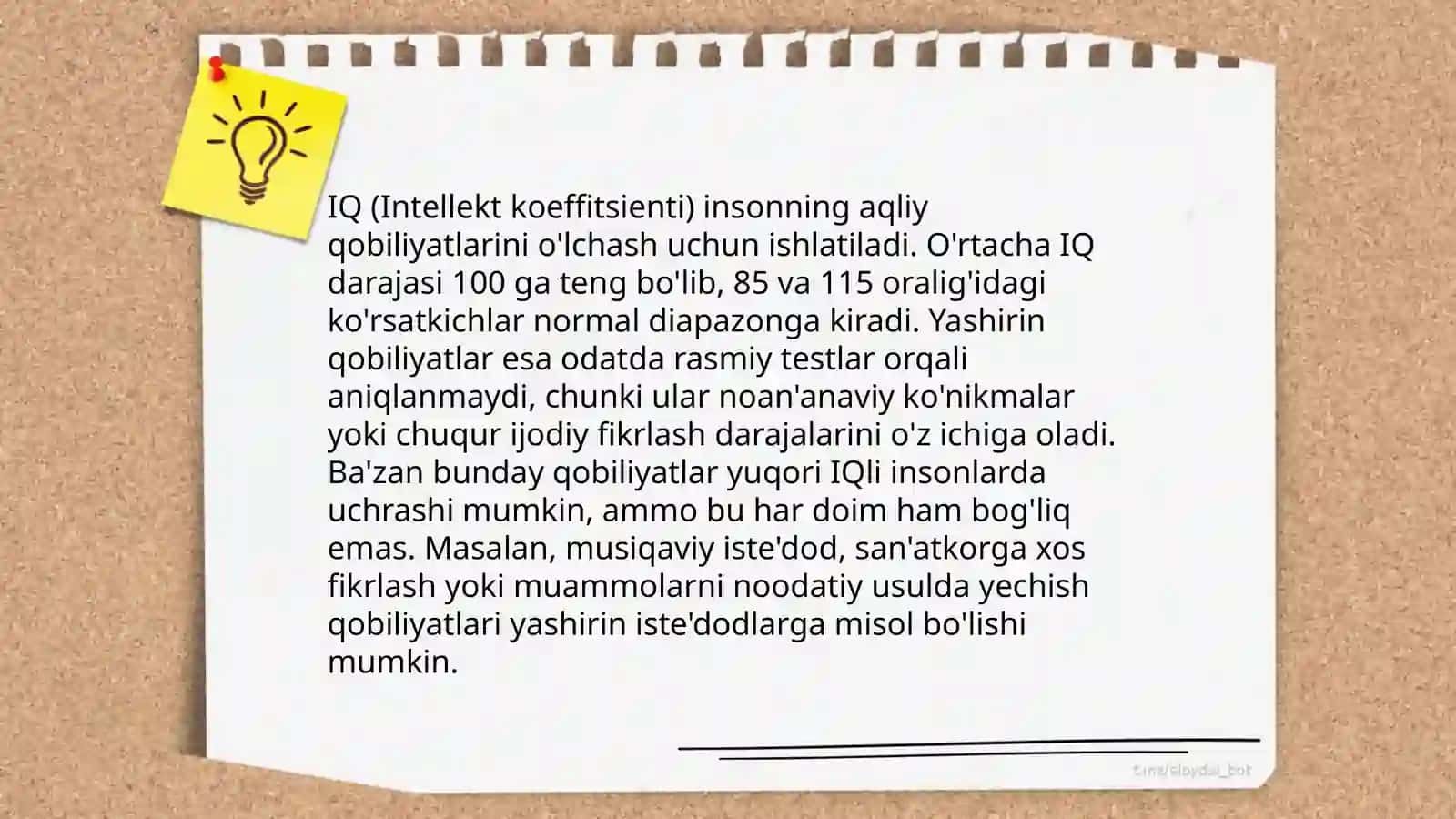 Yashirin qobiliyatlarni aniqlashda testlar 4