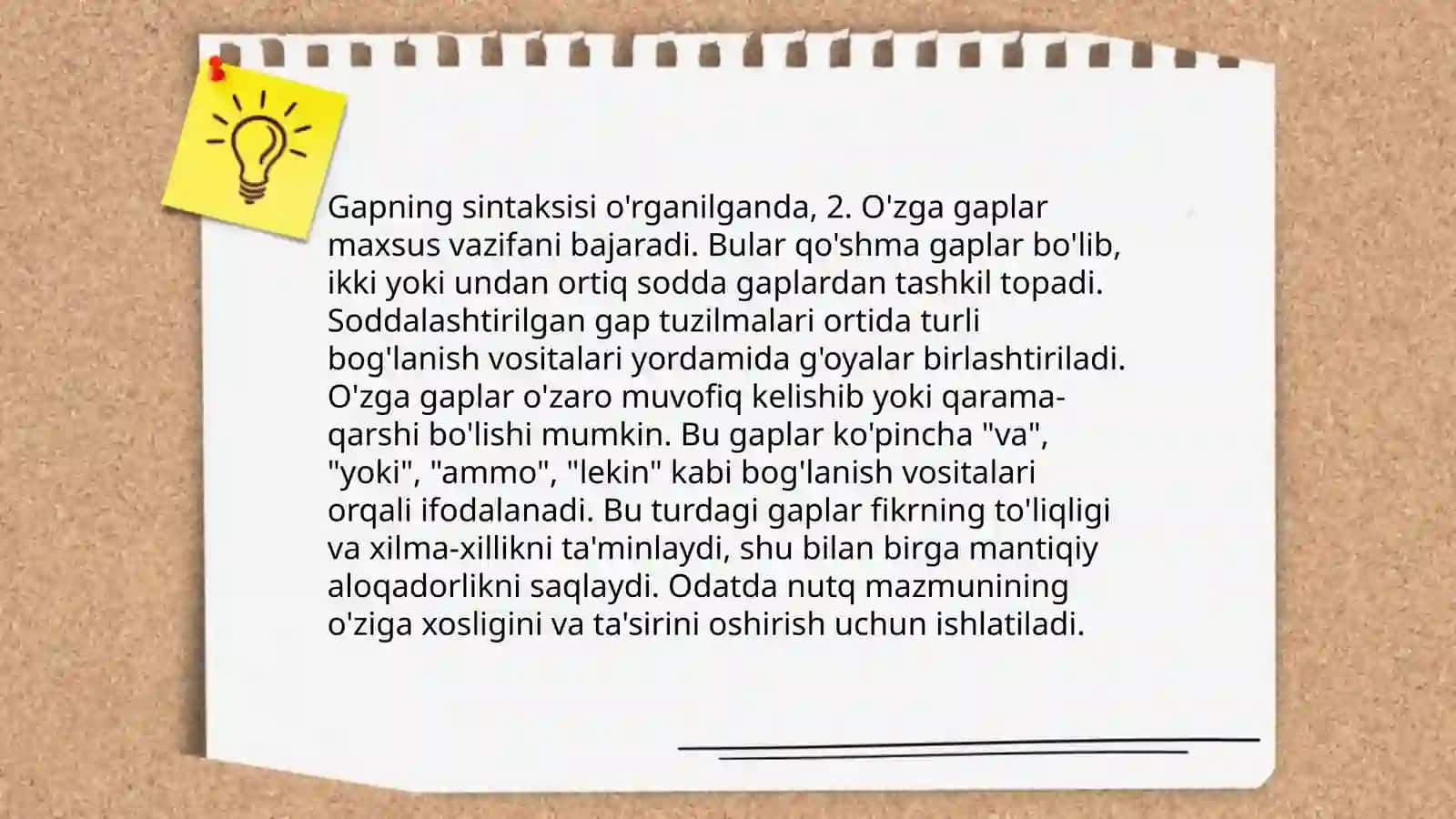 O'zga gaplarning gap sintaksisi tizimidagi o'rni 4