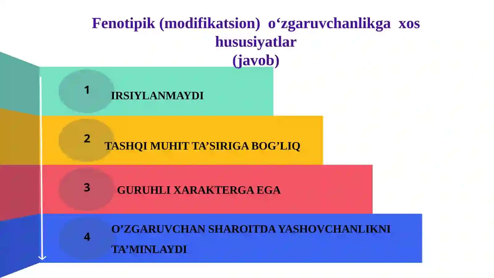 Mutatsion (genotipik) o‘zgaruvchanlik 4