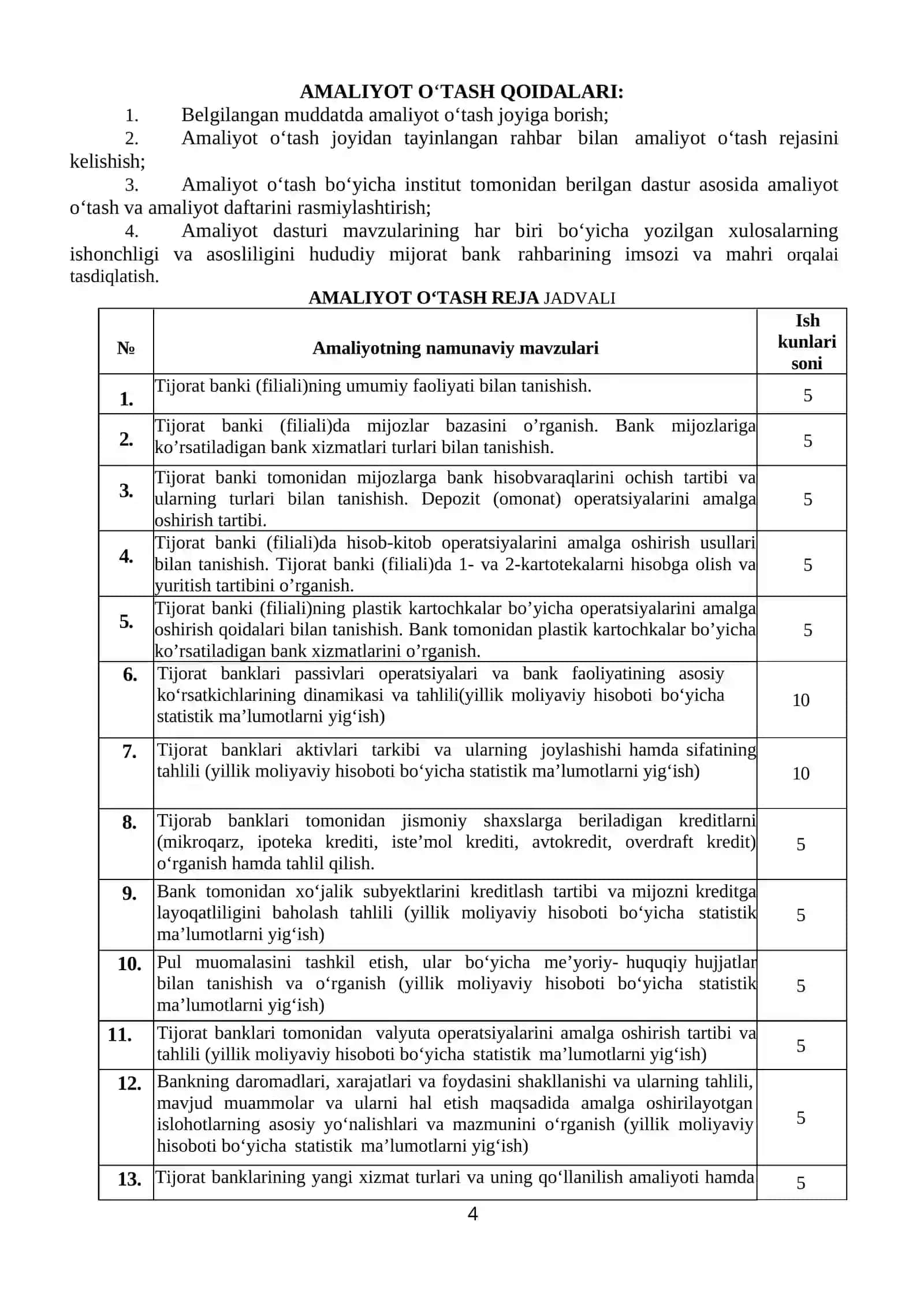 Amaliyot hisoboti. Agro bank toshkent 4