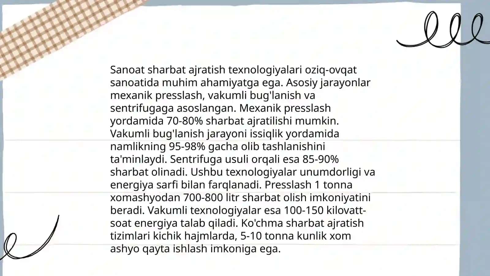 Sharbat ajratuvchi uskunalar 4