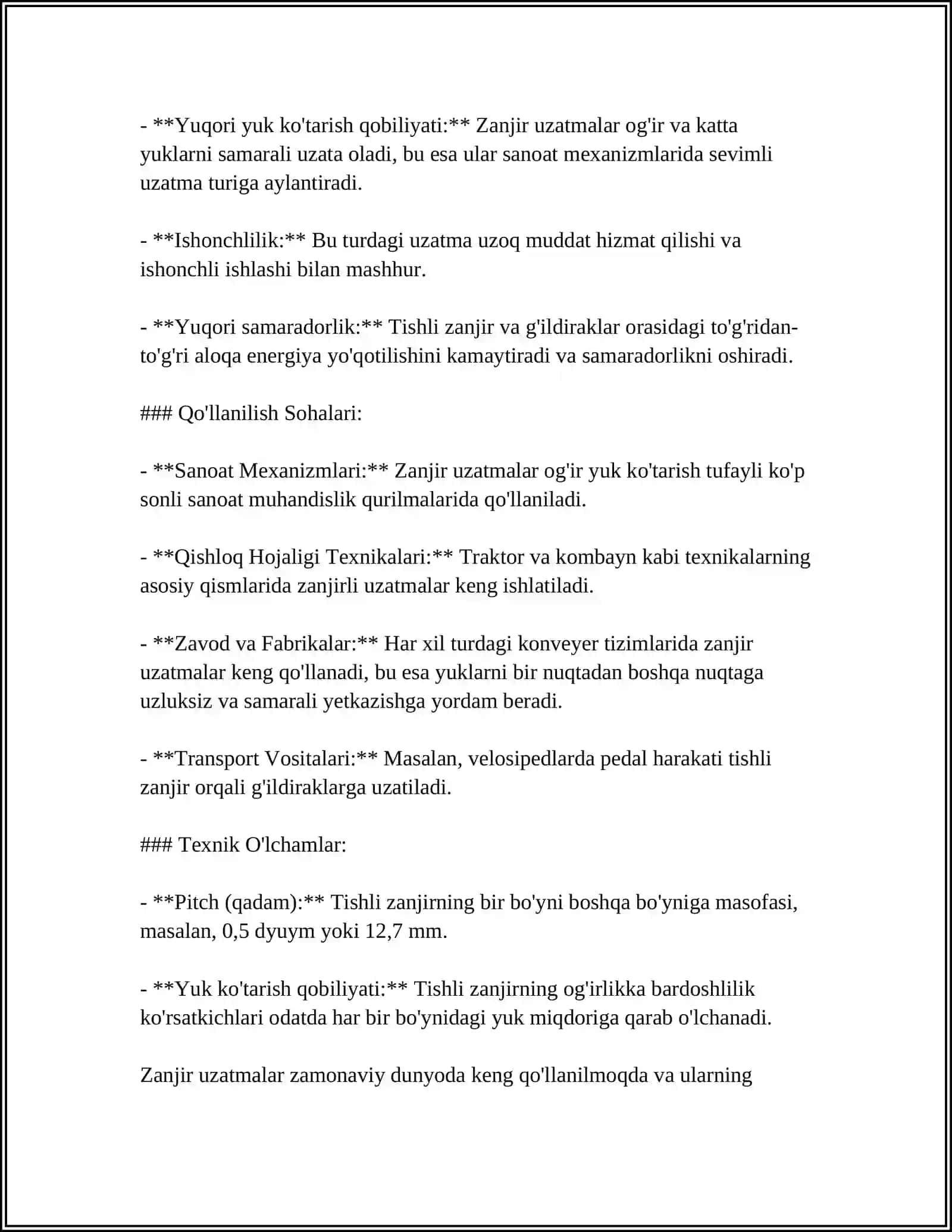 ZANJIRLI UZATMANI KONSTRUKSIYASI BILAN TANISHISH 4