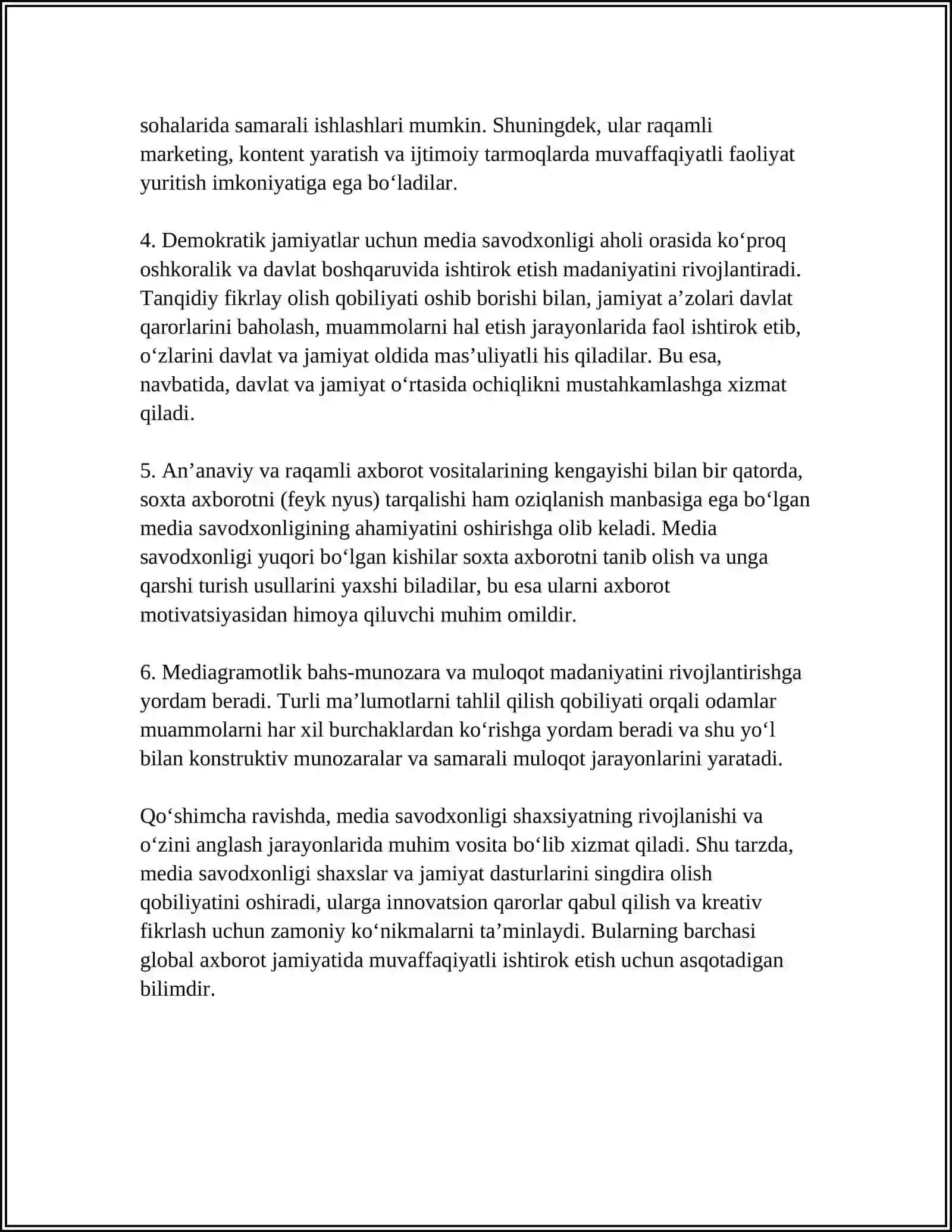 MEDIA SAVODXONLIGINING AHAMIYATI 4