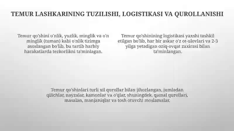 Amir Temurning yurishlari va harbiy san'ati 4