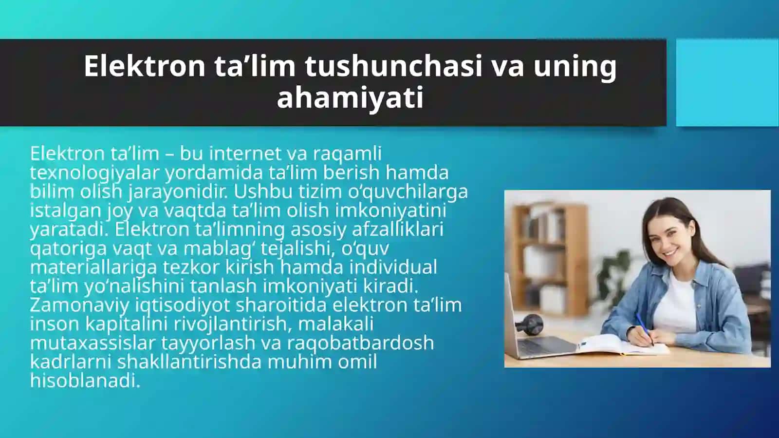 O‘zbekistonda elektron ta’limni rivojlantirish yo‘nalishlari 4