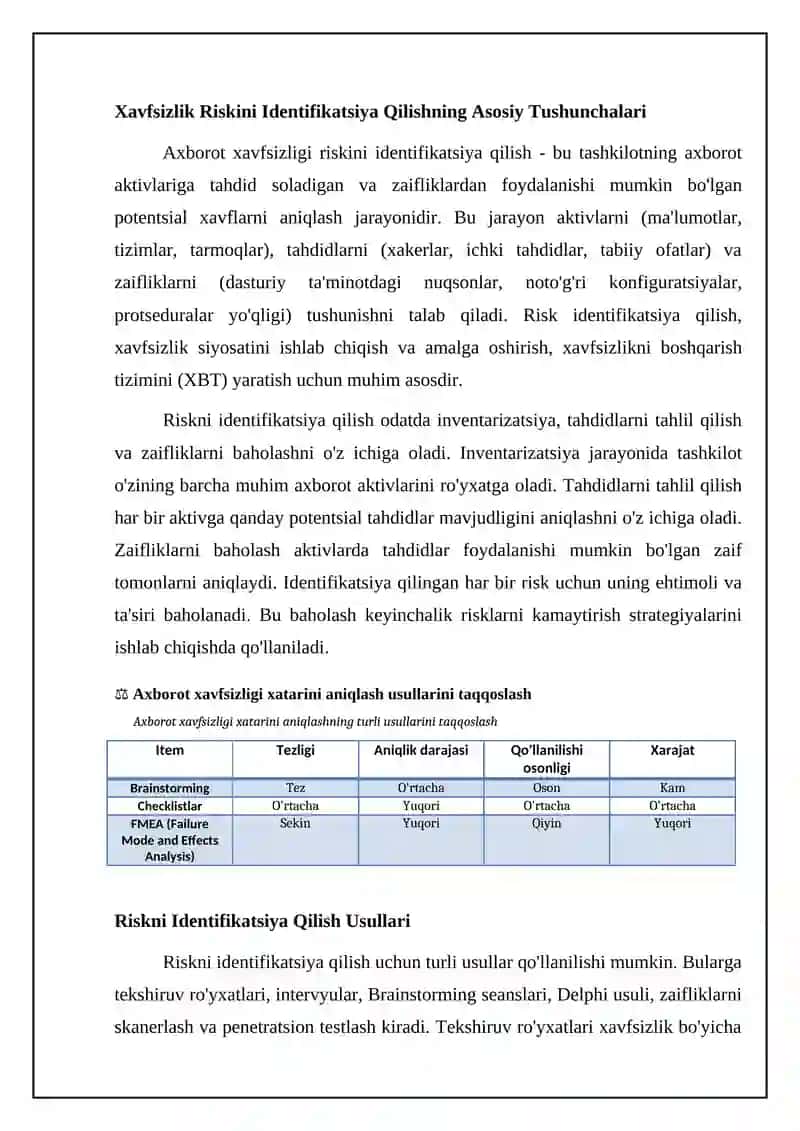Axborot xavfsizligi risklarini aniqlash 4