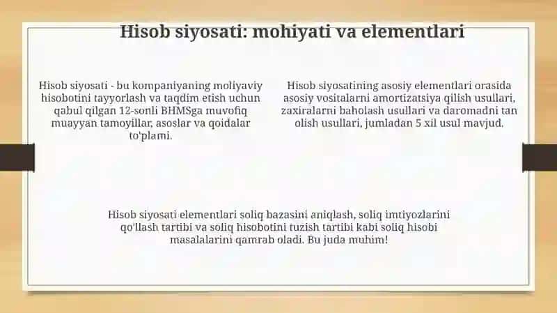 Soliq hisobi tizimi va hisob siyosati 4