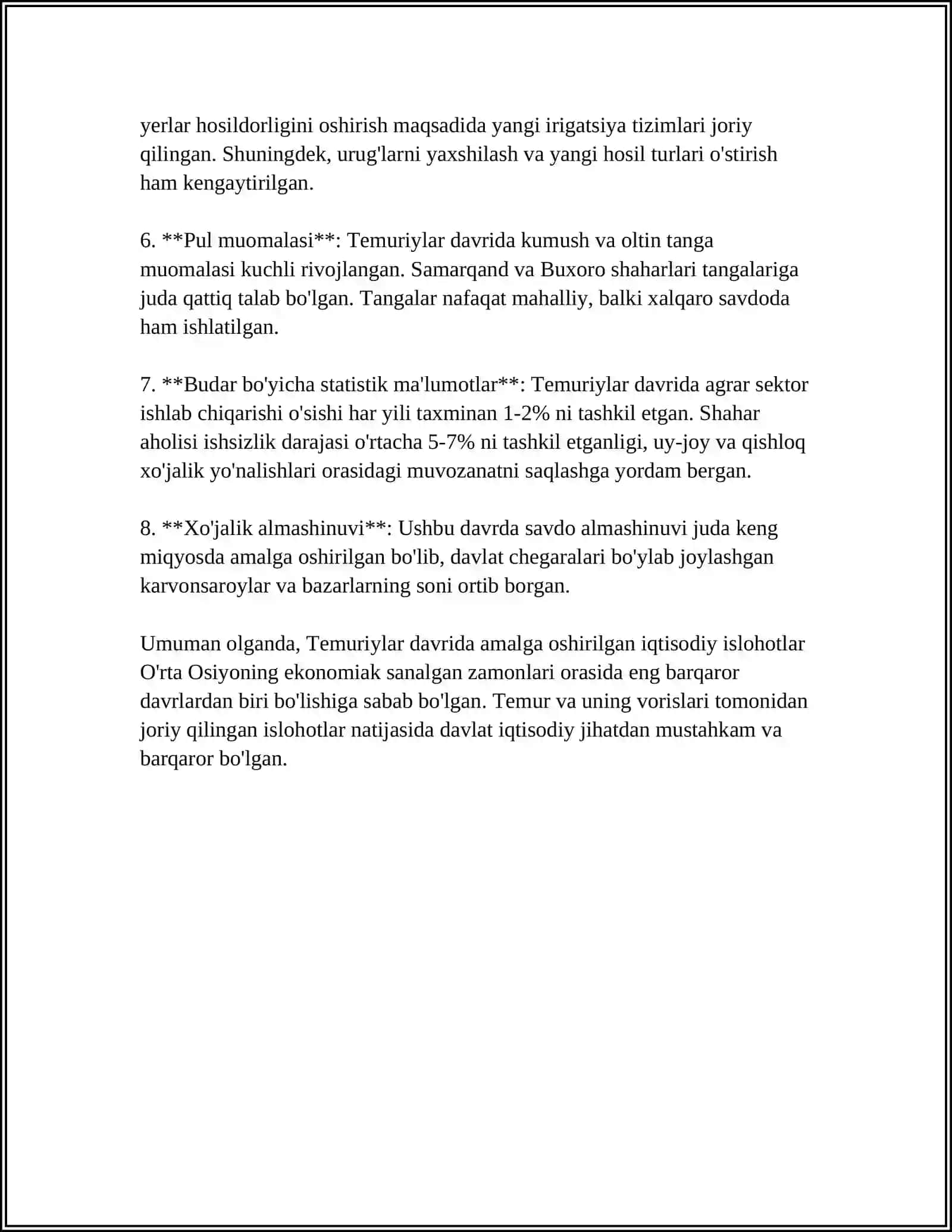 TEMUR VA TEMURIYLAR DAVRI IQTISODIY GʻOYALAR 4