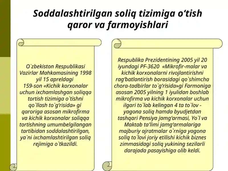 MAXSUS SOLIQ REJIMLARI 4