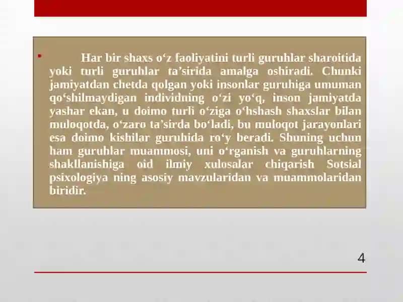 KATTA GURUH PSIXOLOGIYASI. 4