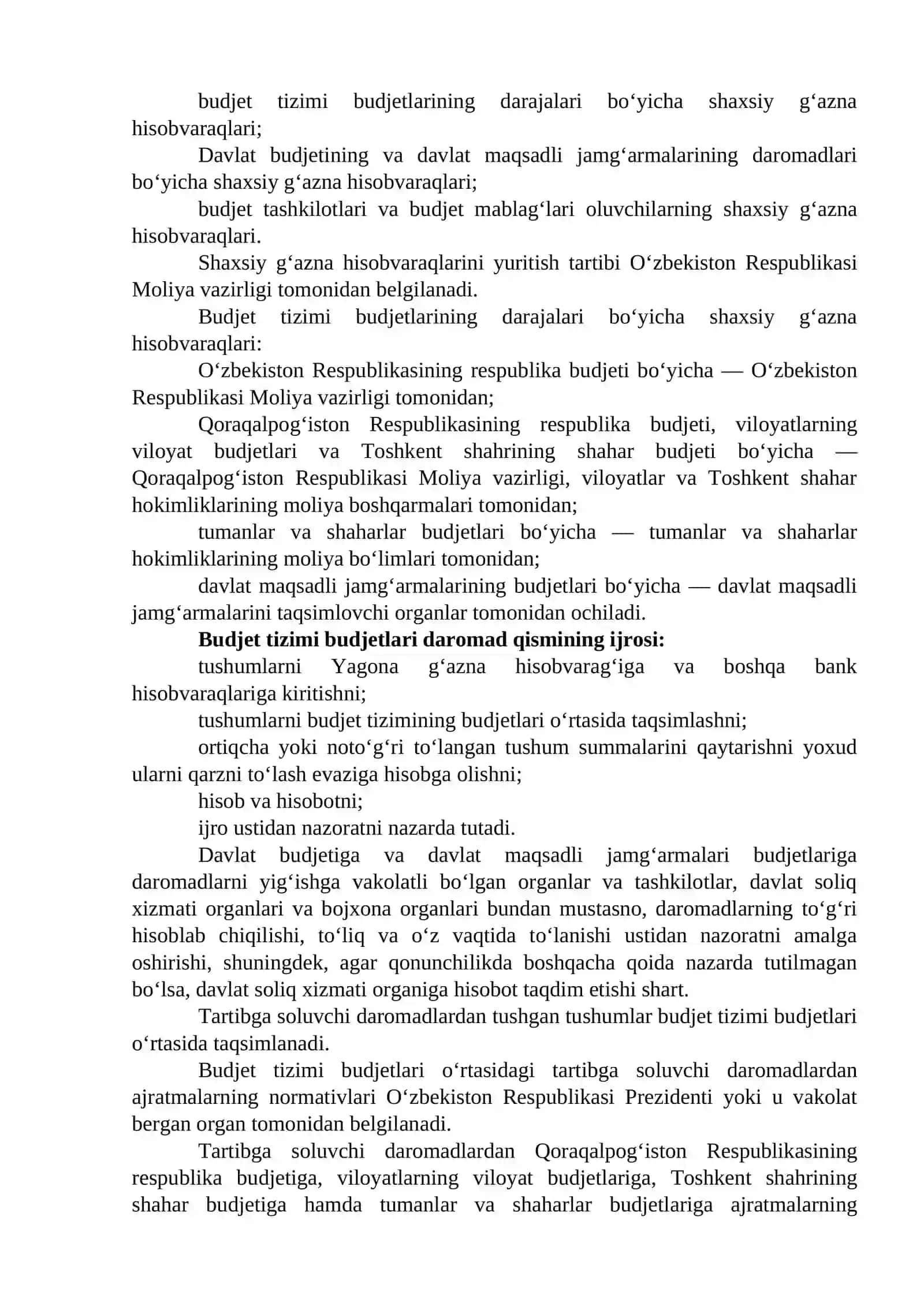 Budjet tizimi budjetlarining ijrosi 4