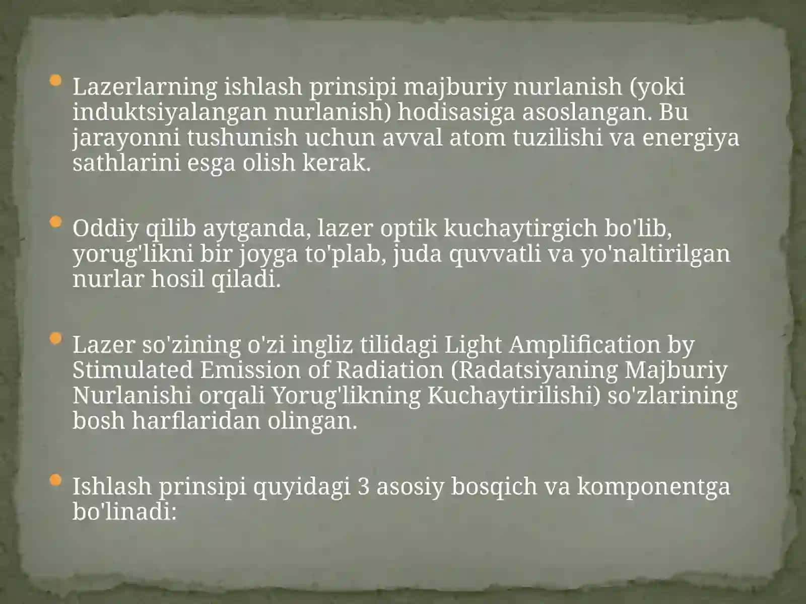 Lazerlarning ishlanish prinsipi 4