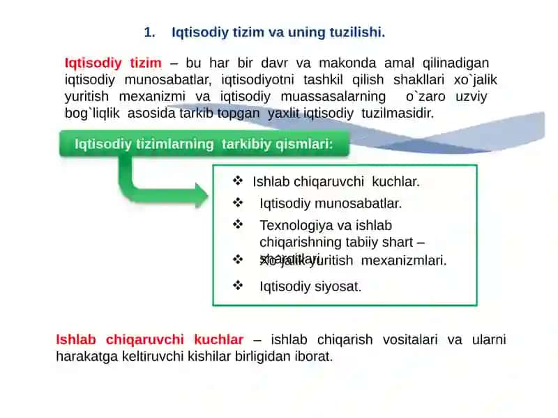 Ijtimoiy- iqtsodiy tizimlar va mulkchilik munosabatlari. 4