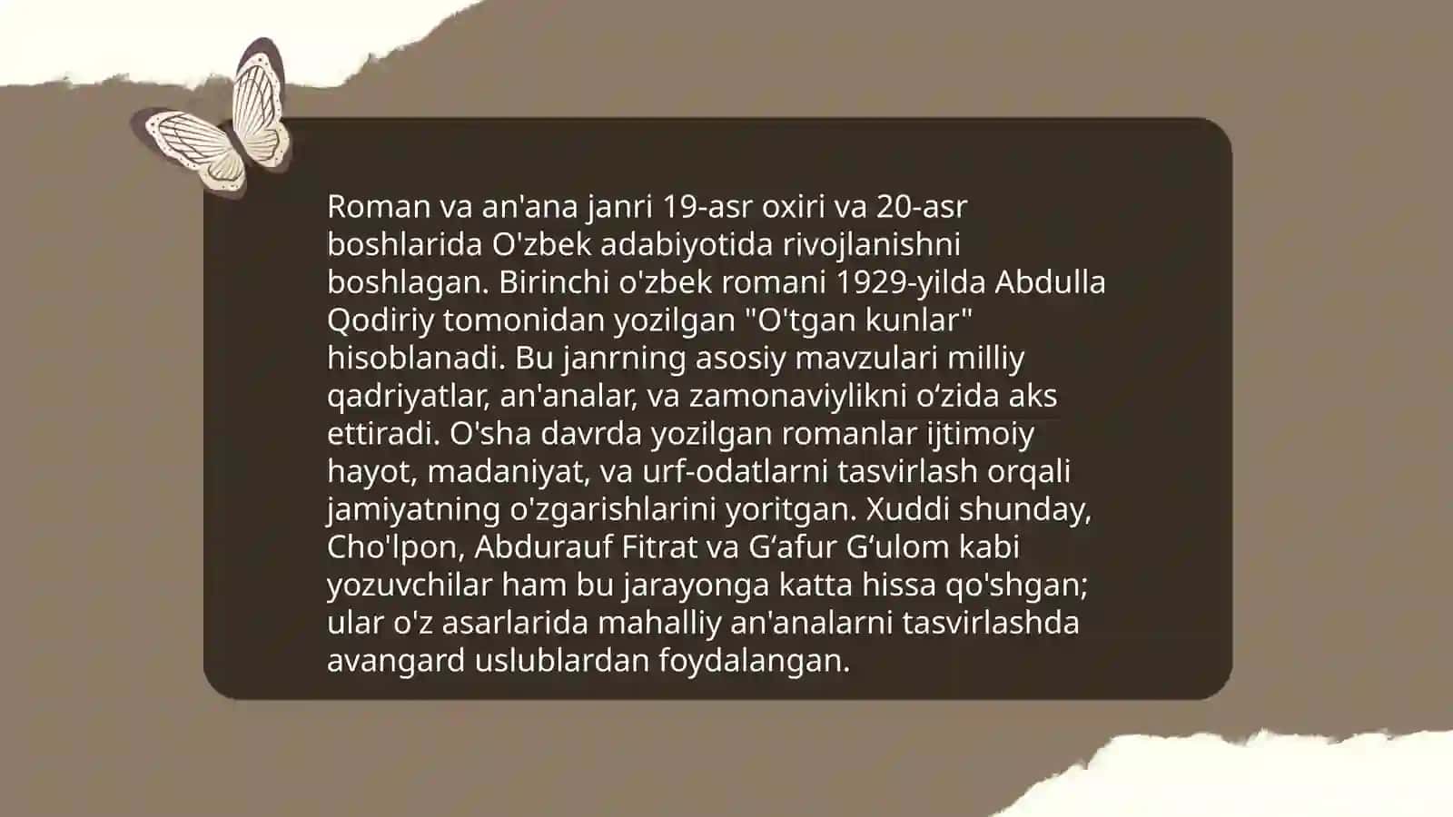 Roman janriga xos xususiyatlar 4