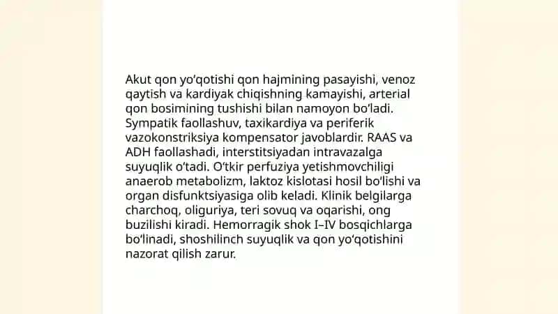 Qon ketishi va yoʻqotish 4