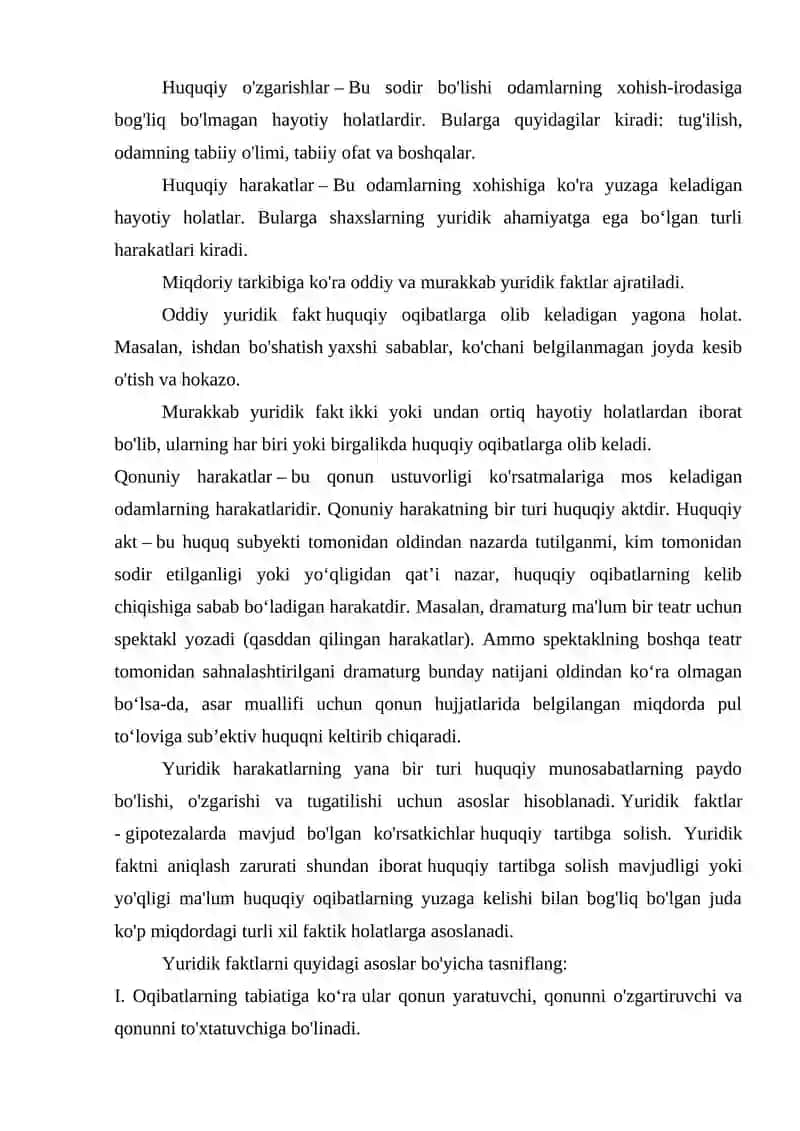 Yuridik faktlar va ularning ahamiyati 4