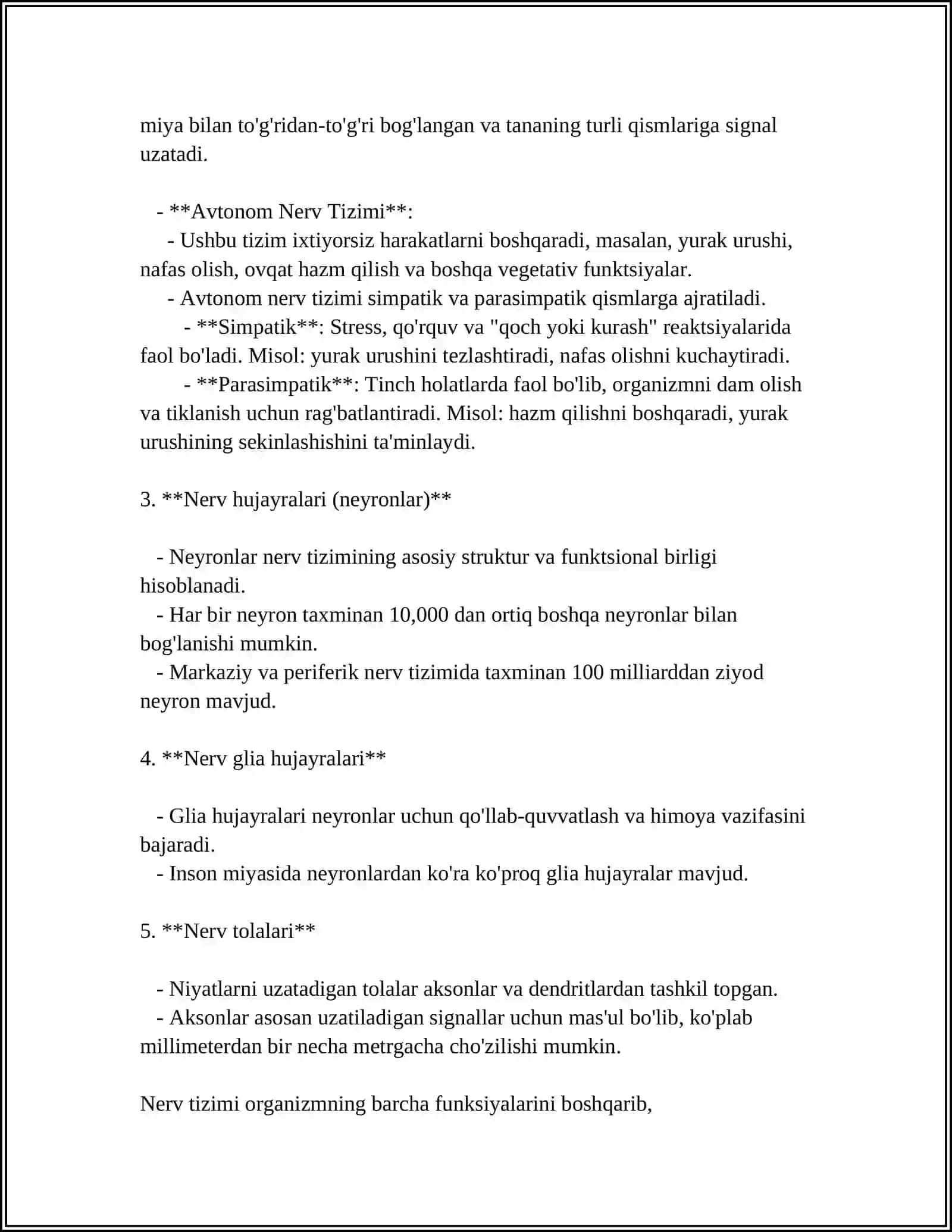 NERV TIZMI HAQDA UMUMIY MA'LUMOT 4