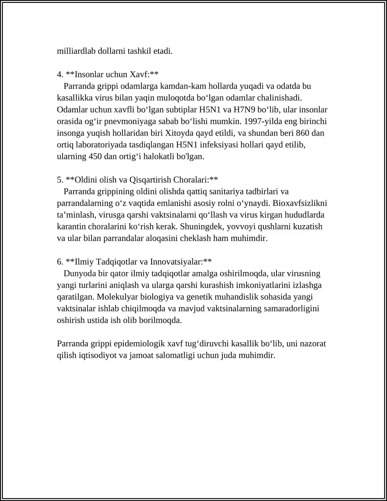 INSONLARDA KUZATILADIGAN PARRANDA GRIPPI. ETIOLOGIYASI, EPIDEMIOLOGIYA, KLINIKASI, DIAGNOSTIKA, DAVOLASH 4
