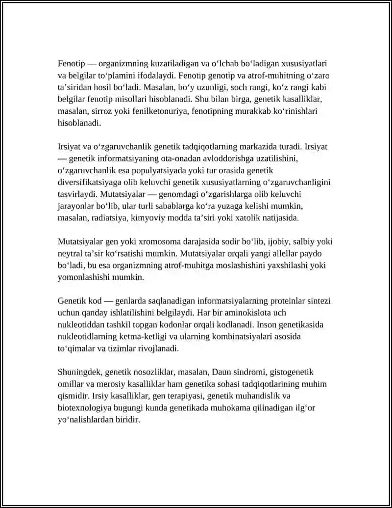 ODAM GENETIKASI VA TIBBIY GENITIKA 4