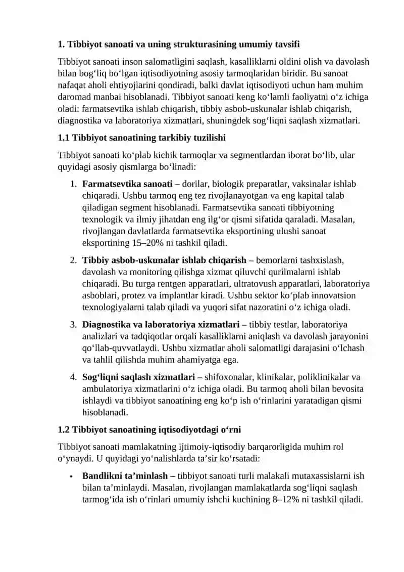 Tibbiyot Sanoating Iqtisodiy Tahlili 4