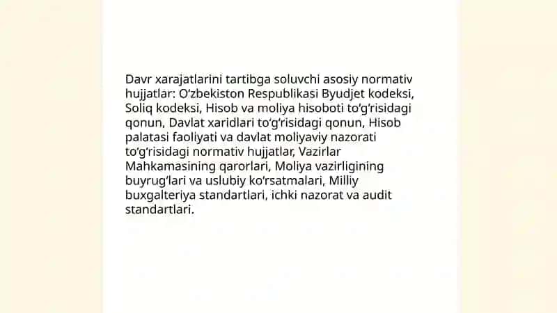 Davr xarajatlari auditi 4