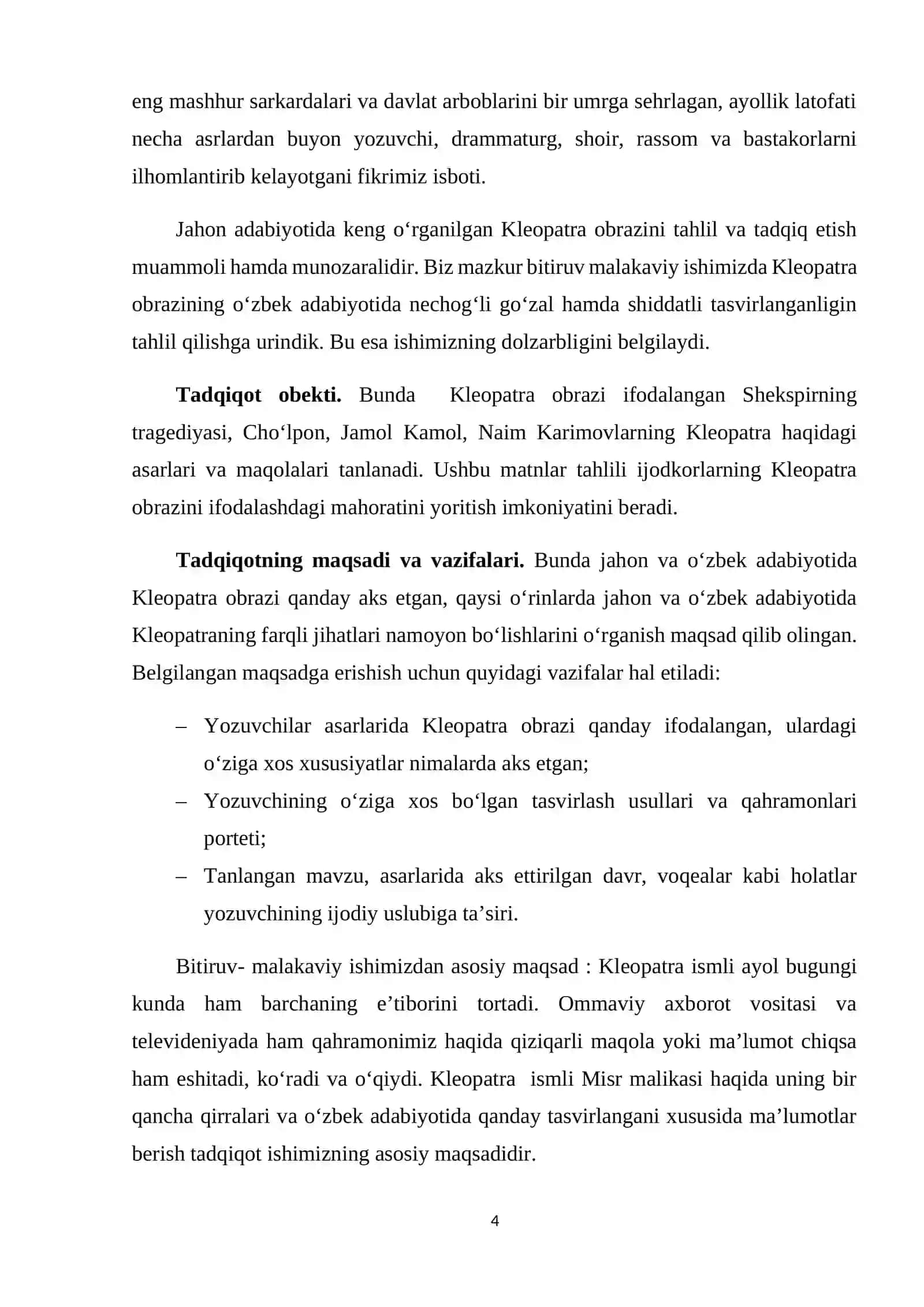 O’zbek adabiyotida Kleopatra obrazining talqini 4