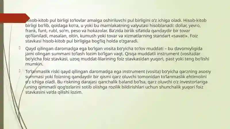 Foiz Stavkalari 4