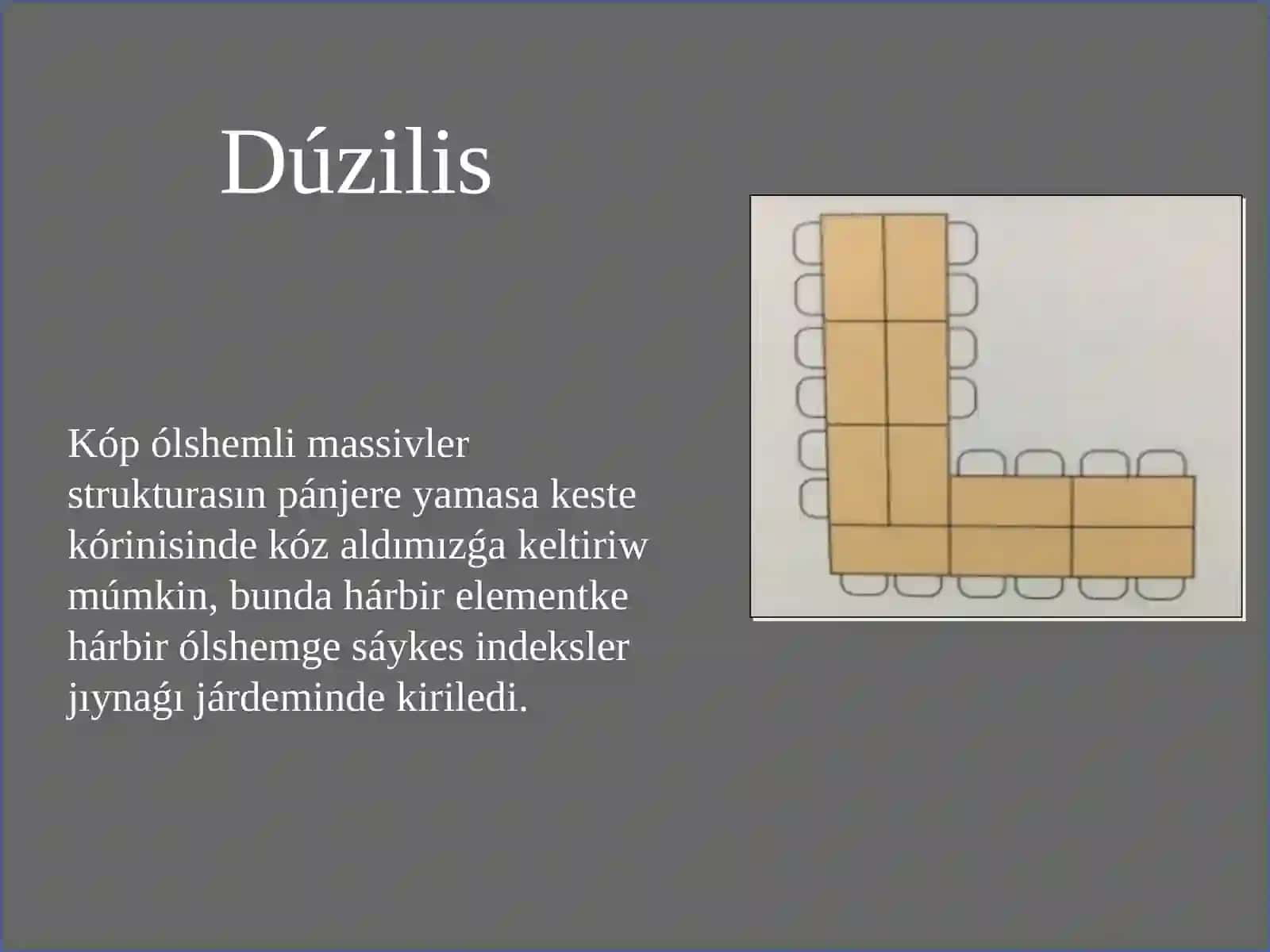 Kóp ólshemli massivler 4