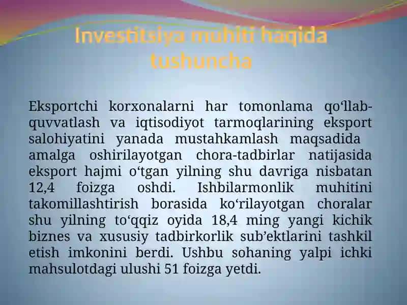 Qulay Investitsiya muhiti 4