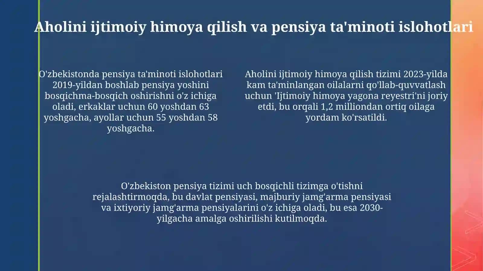 Õzbekiston Respublikada ijtimoiy sohadagi islohotlar 4