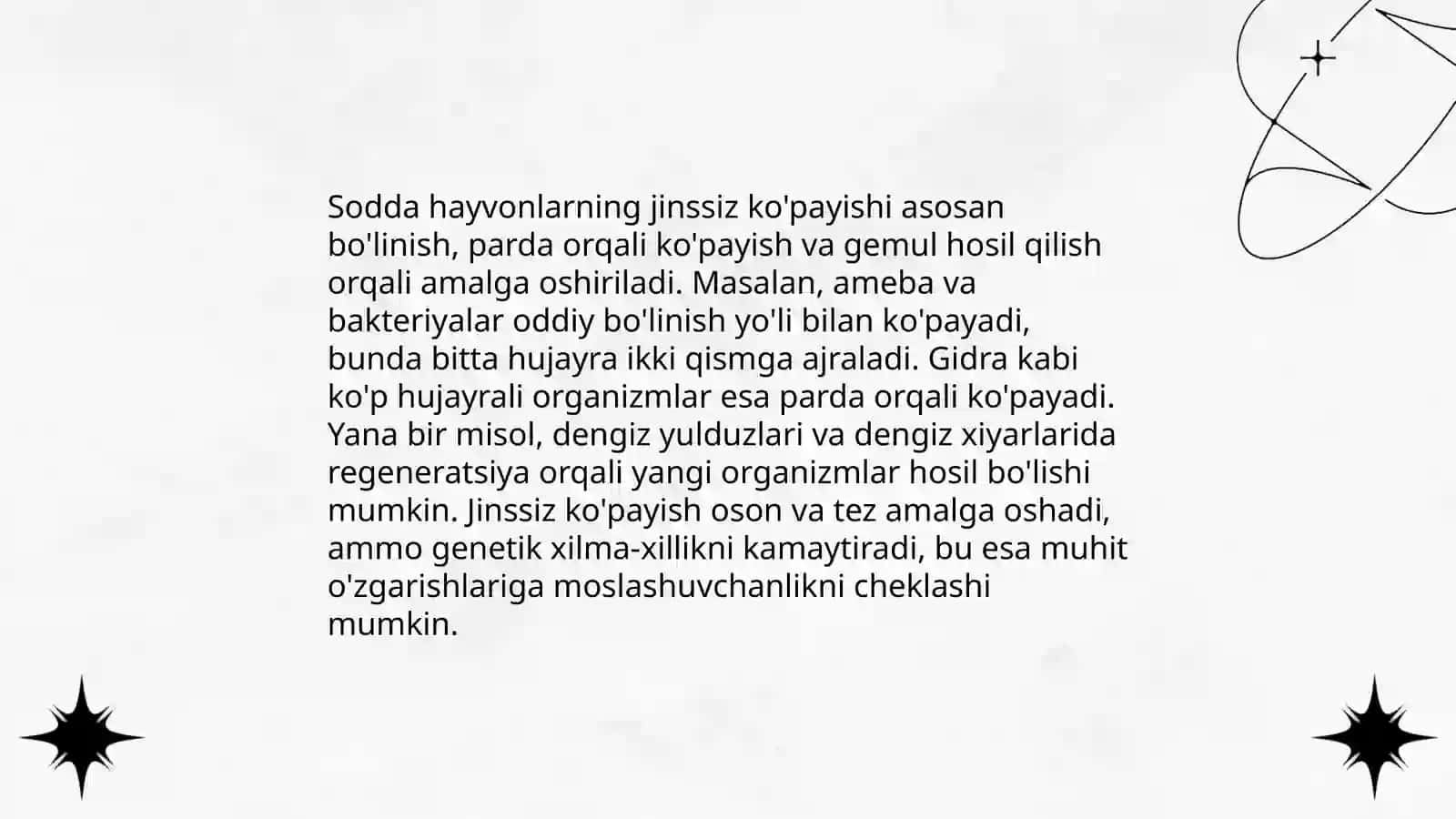 Sodda hayvonlarning ko'payish usullari 4