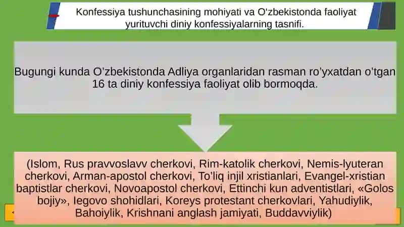 O‘zbekistonda faoliyat yurituvchi diniy tashkilotlar 4