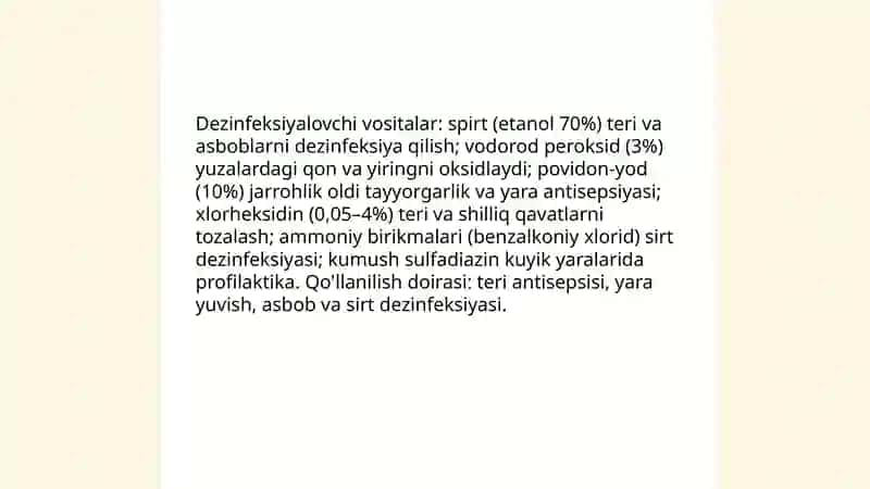 Zaxmga qarshi vositalar 4