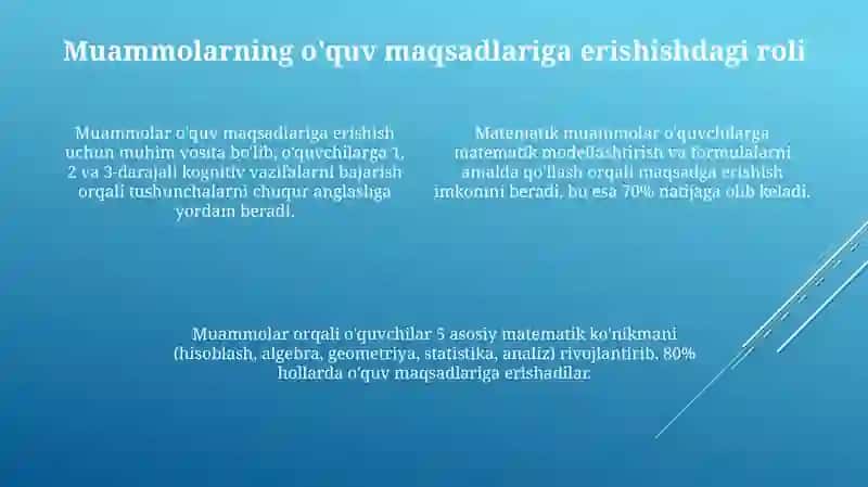 Matematika oʼqitishda masalaning bajaradigan funksiyalari 4