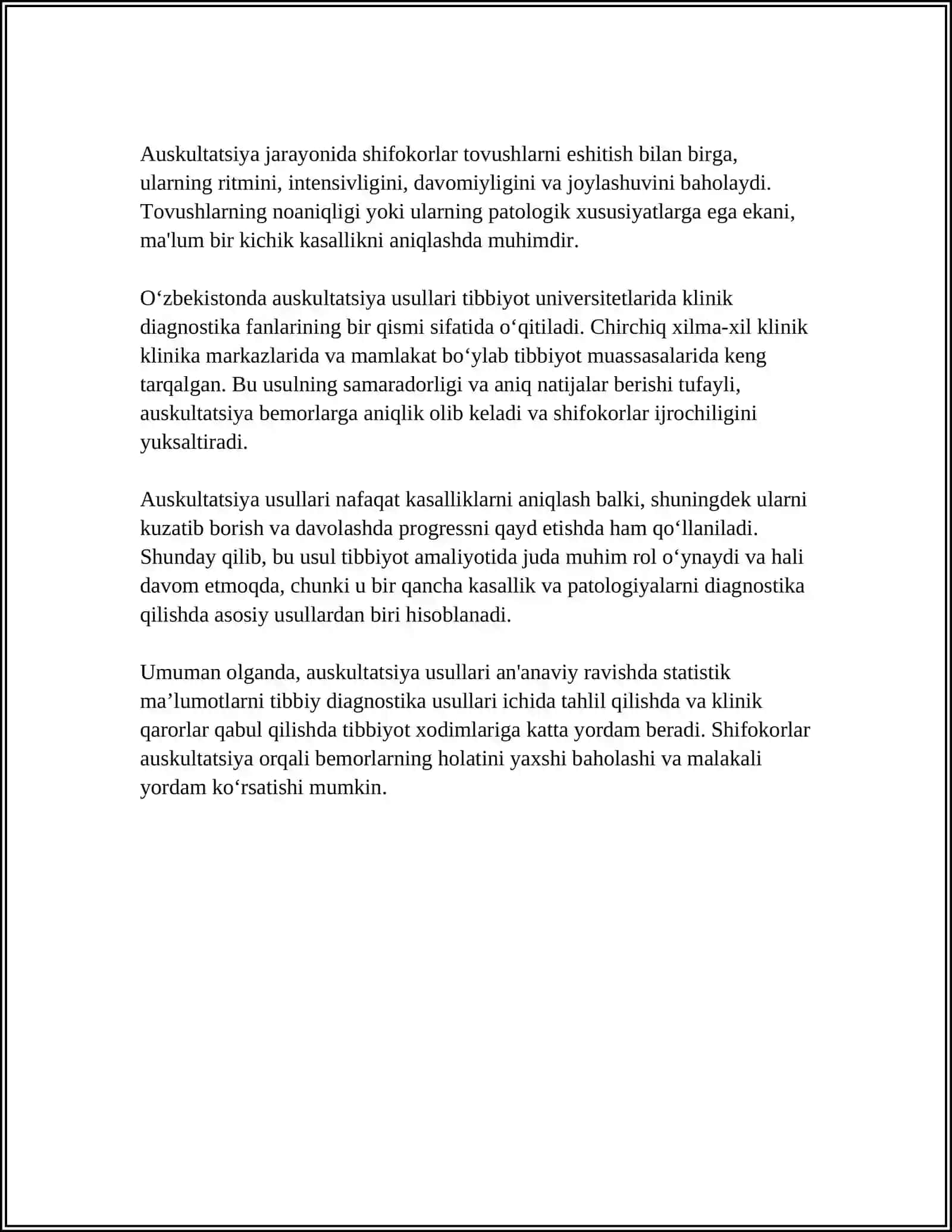 AUSKULTATSIYA, PERKUSSIYA, FONOKARDIOGRAFIYA, AUDIOMETRIYA USULLAR 4