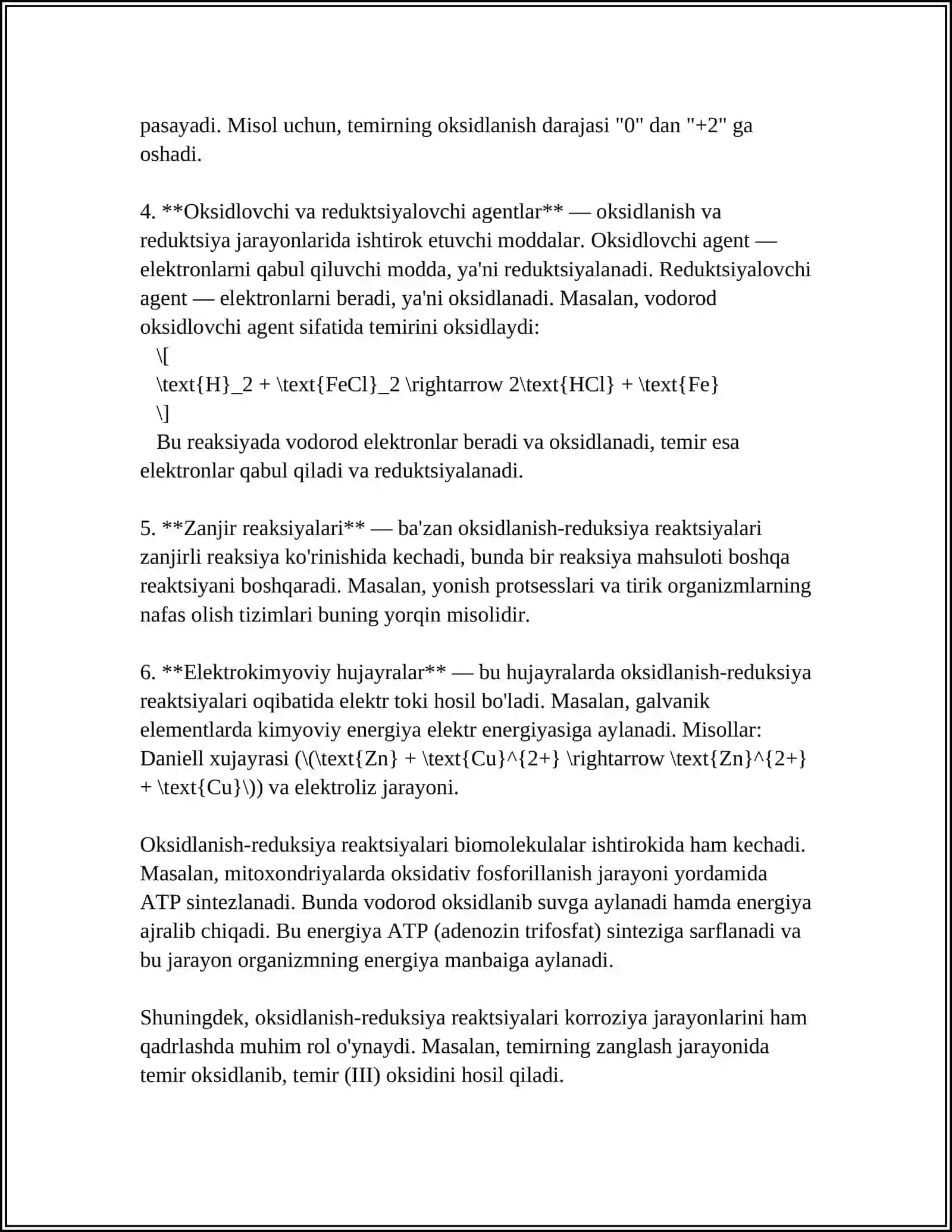 OKSIDLANISH QAYTARILISH REAKSIYLARI 4