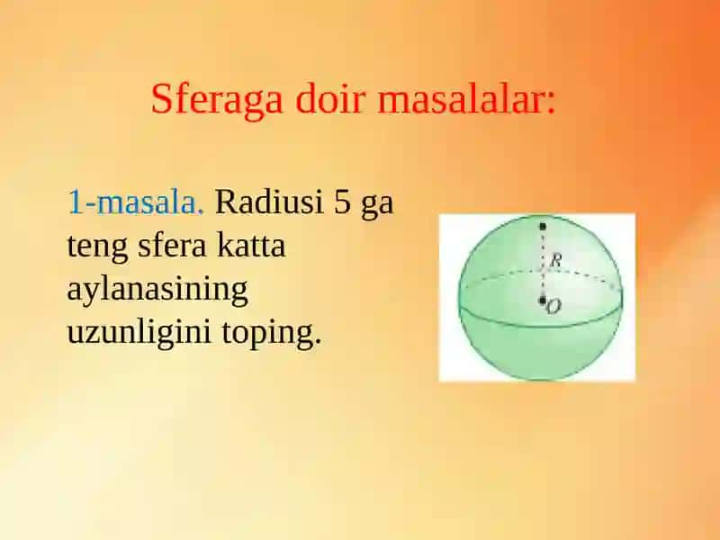 Sharga doir masalalar ishlash 4