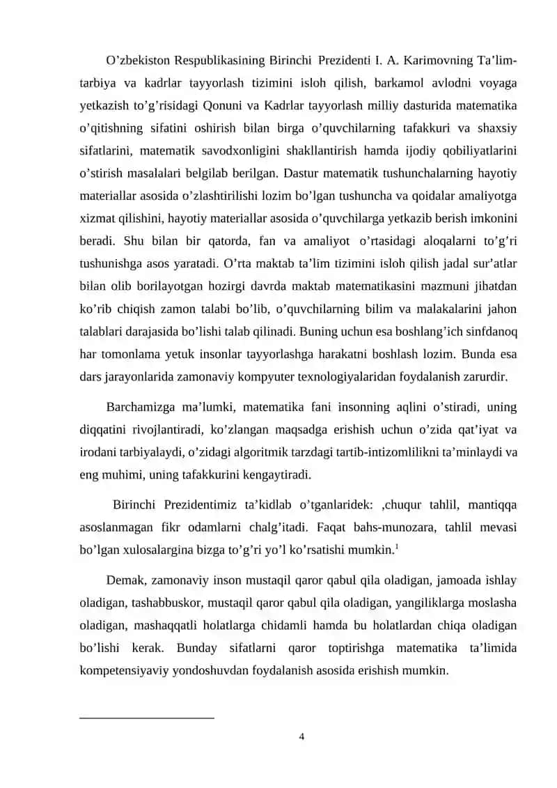 NATURAL SONLAR VA ULAR USTIDA AMALLARNI O’QITISH METODIKASI 4