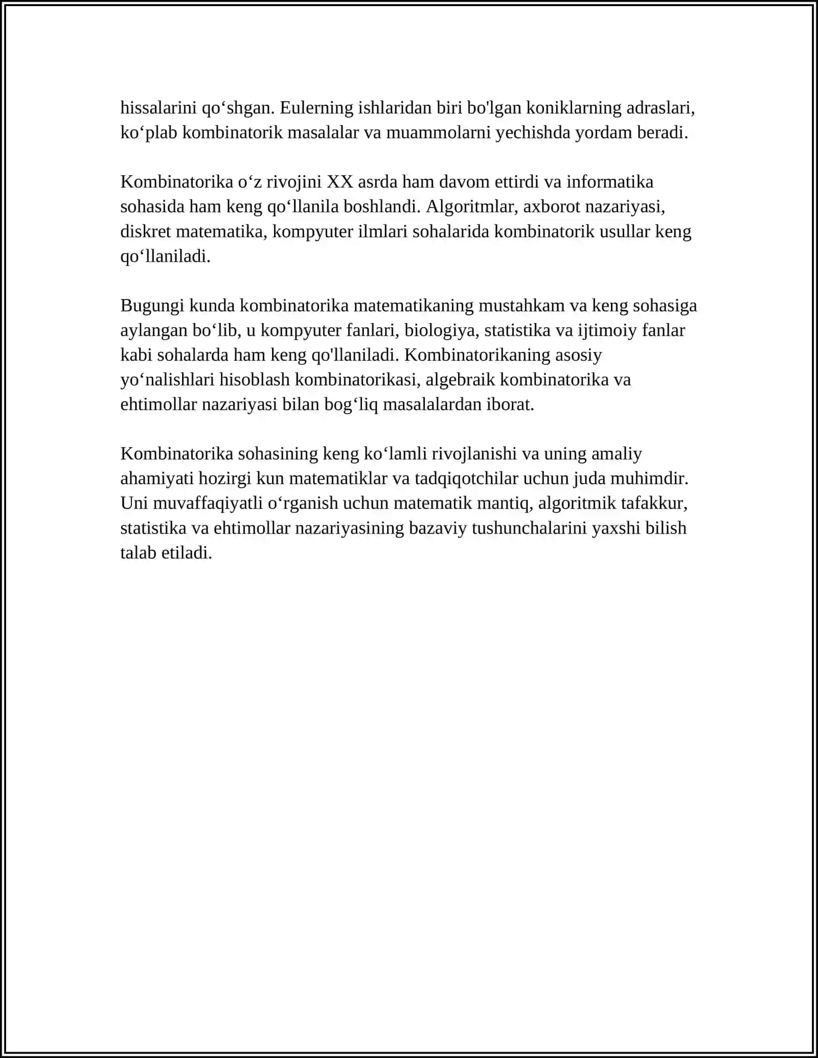 KOMBINATORIKA FANI RIVOJLANISH TARIXI 4