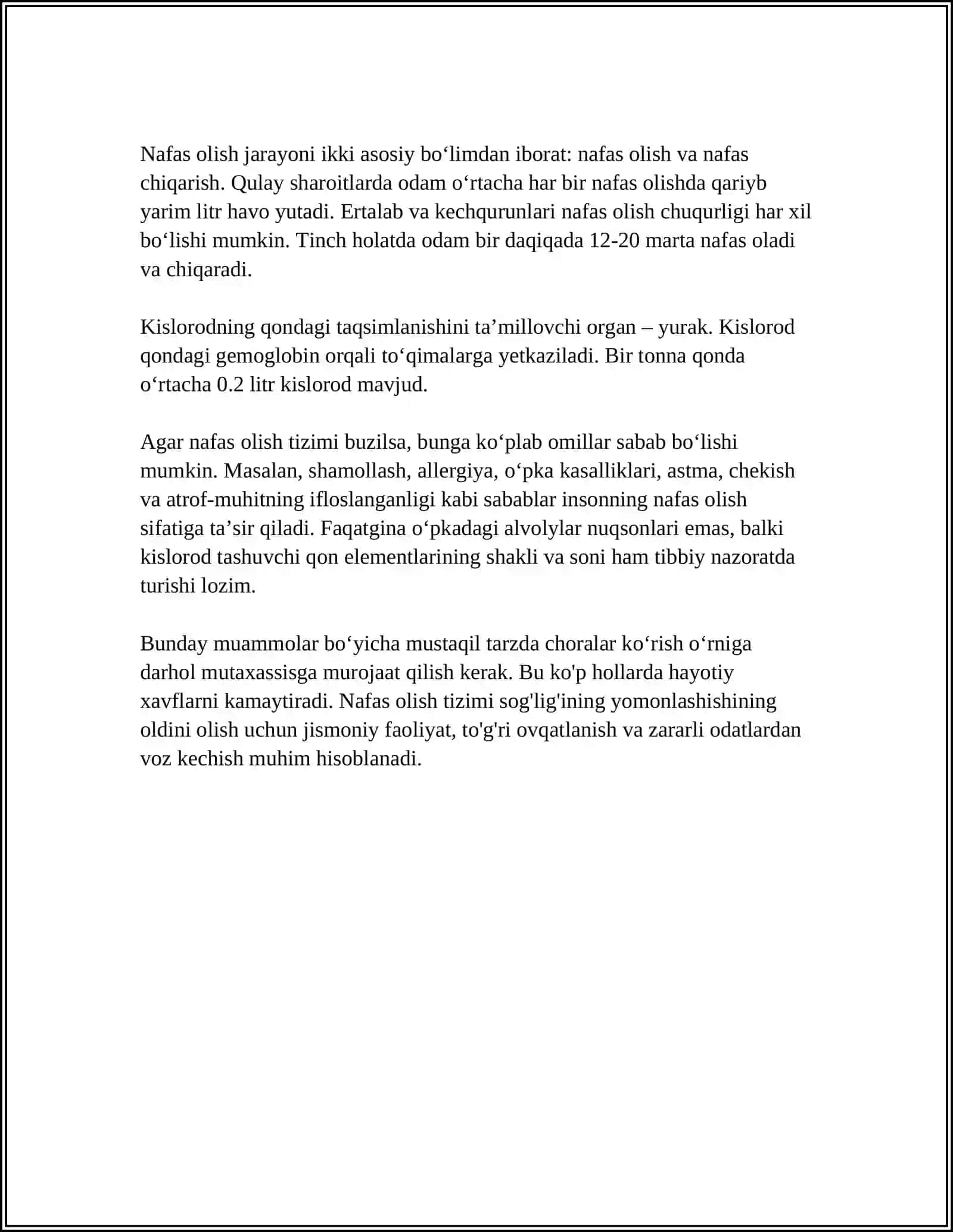 NAFASNI IDORA ETILISHI 4