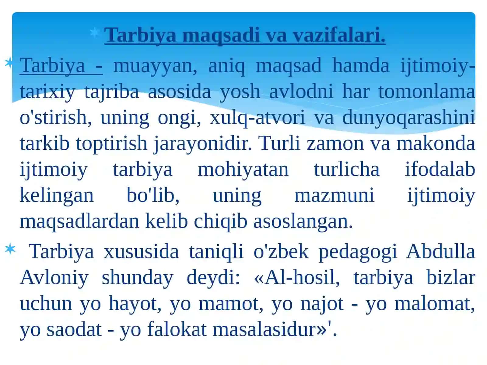 Tarbiya tushunchasi va uning umumiy vazifalari 4