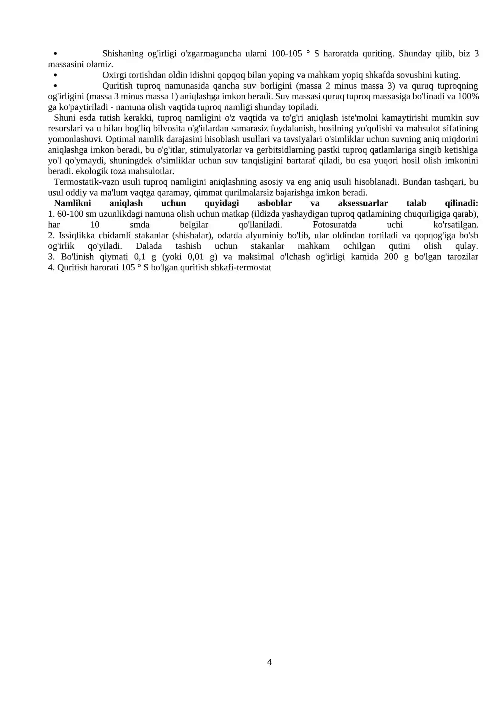 Tuproq namligi va uni aniqlash usullari 4