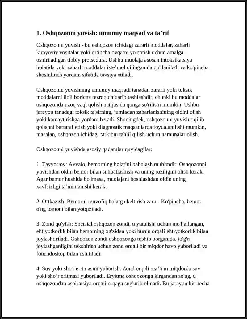 Oshqozonni yuvish ketma-ketligi 4