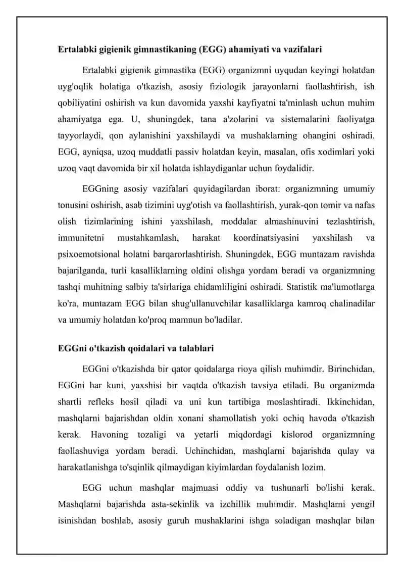 Ertalabki gigienik gimnastika (EGG) asoslari 4