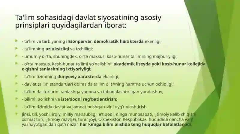Kadrlar tayyorlash va ta’lim sohasini isloh qilish 4
