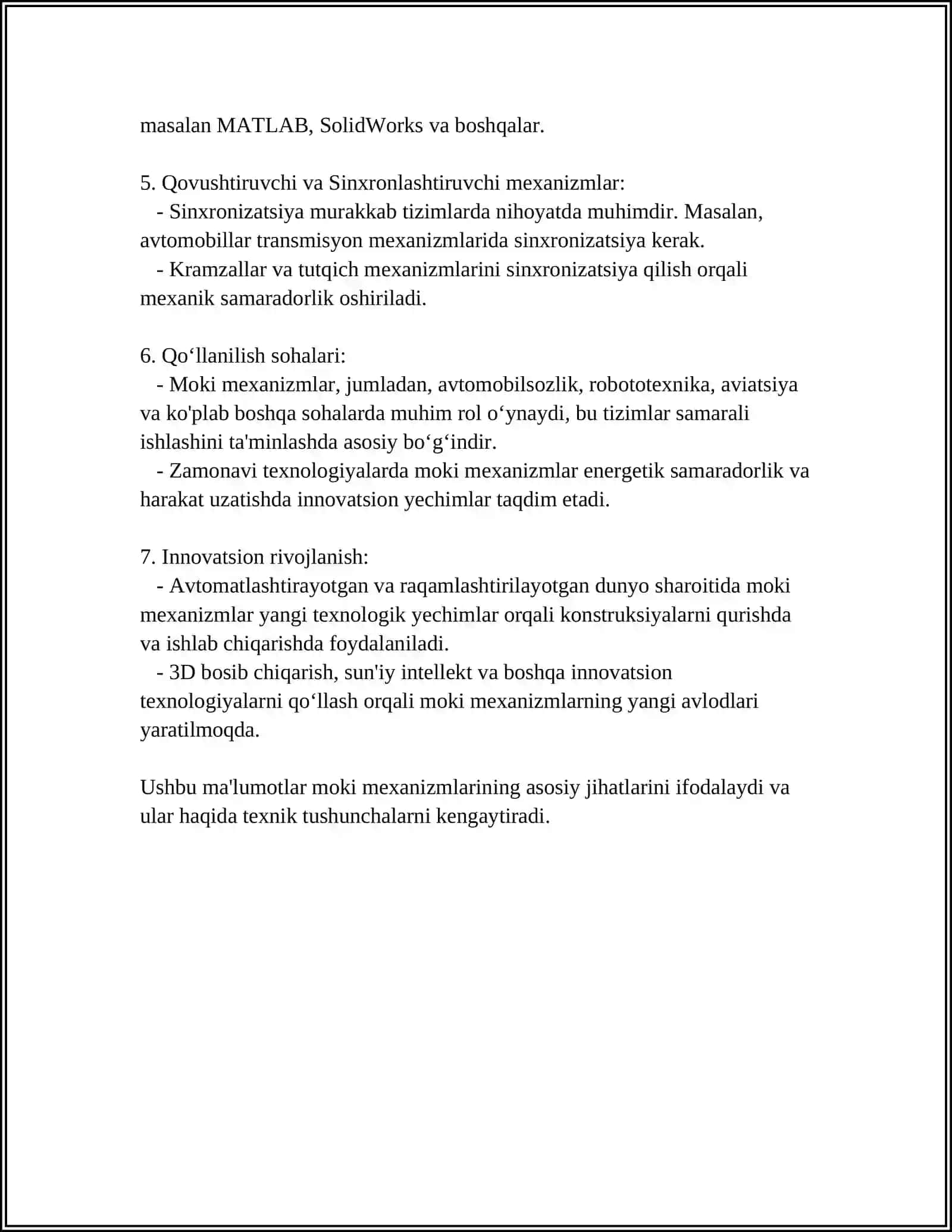 MOKI MEXANIZMINI BO'LAKLARGA AJRATISH 4