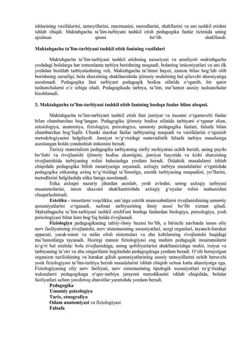 Maktabgacha ta’lim-tarbiyani tashkil etish fani 4