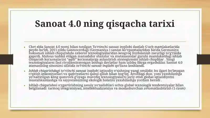 Sanoat 4.0 texnologiyasi 4