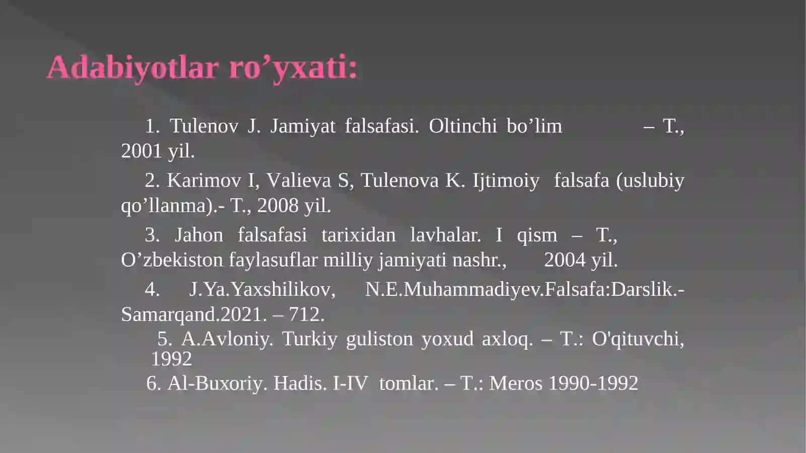 JAMIYAT VA INSON FALSAFASI 4