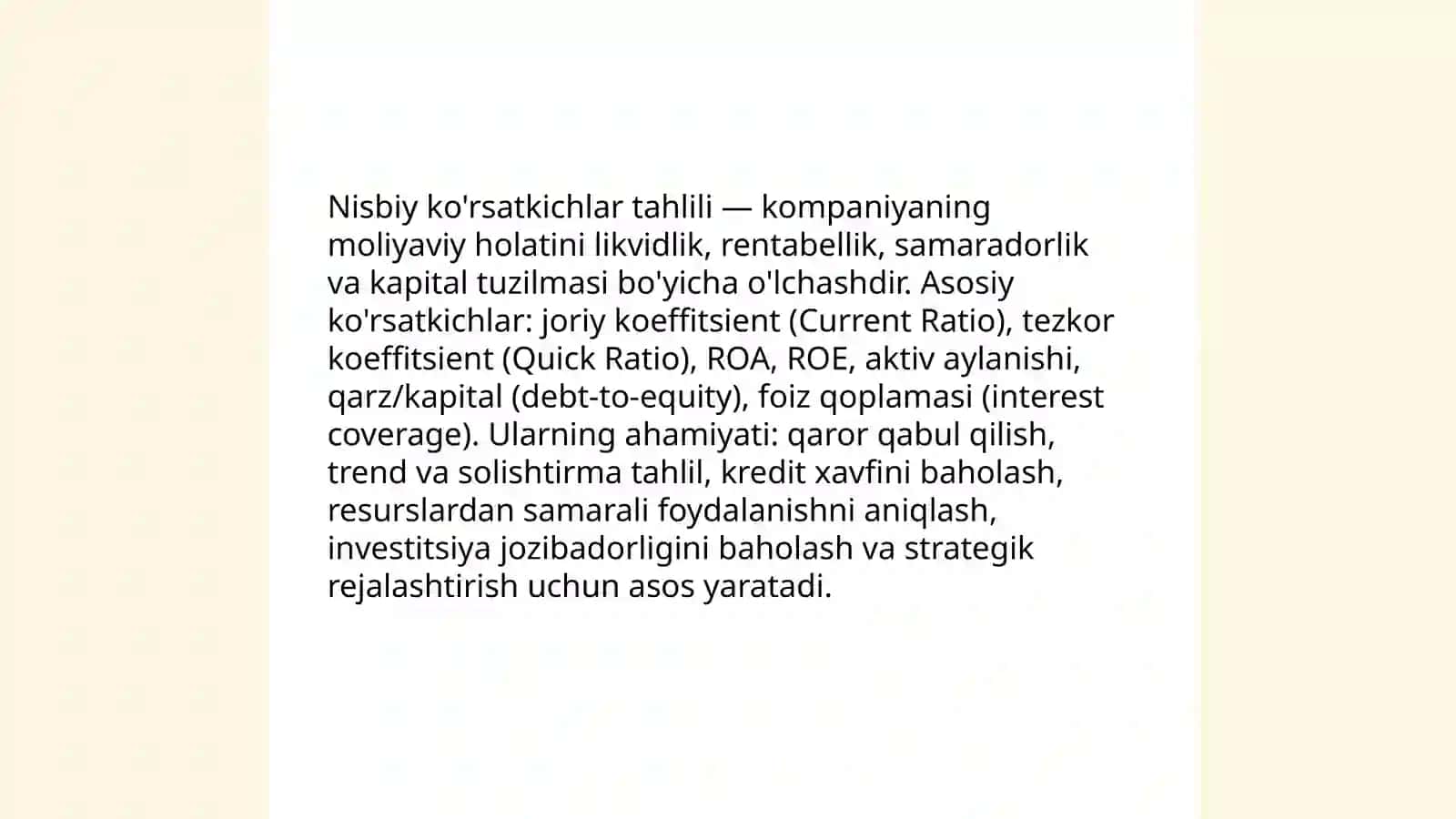 Moliyaviy tahlil usullari va ularning ahamiyati 4